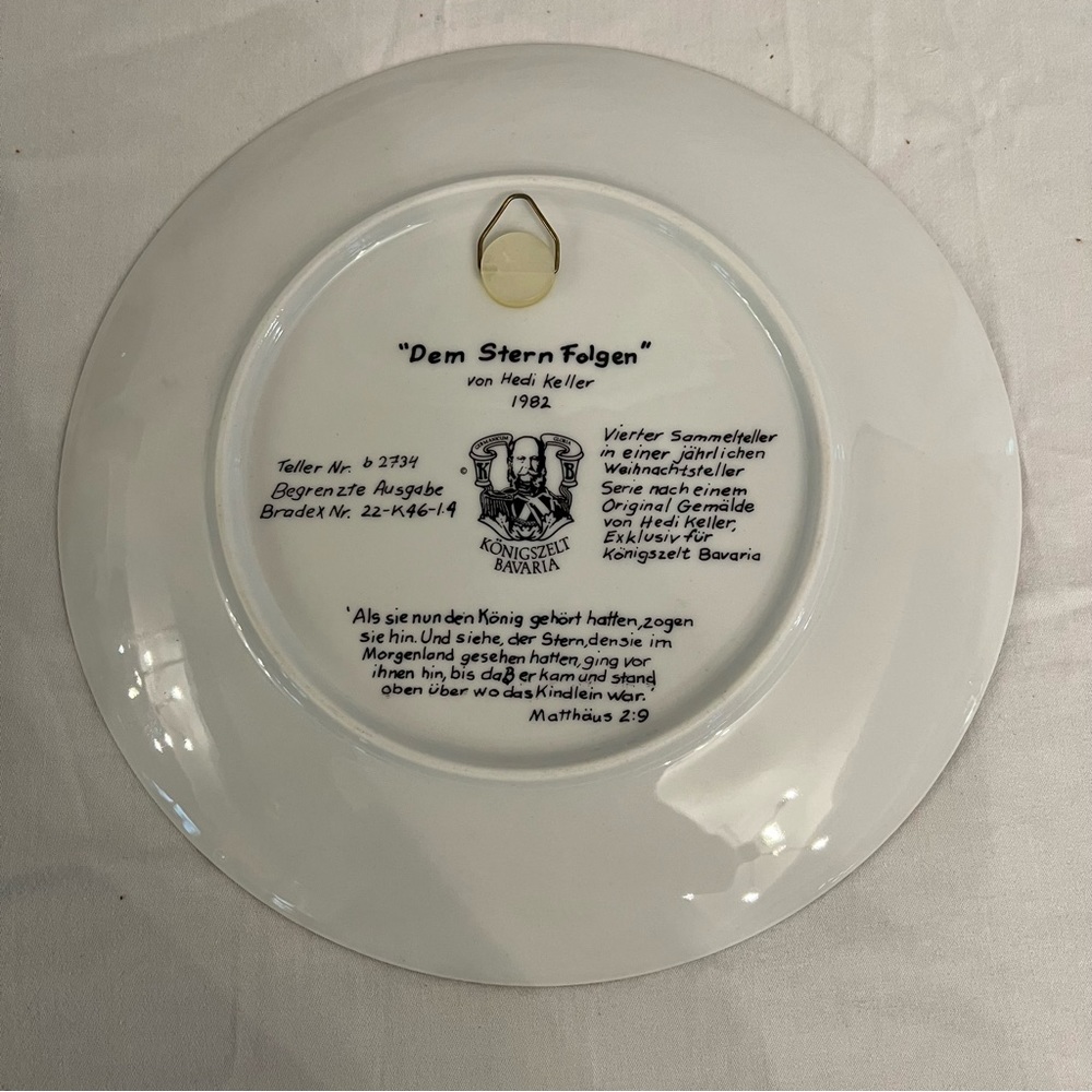 German Collectible Plate “Following the Star” 1982 Hedi  Keller - Picture 10 of 13